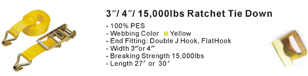 3"/4" Ratchet Tie Down